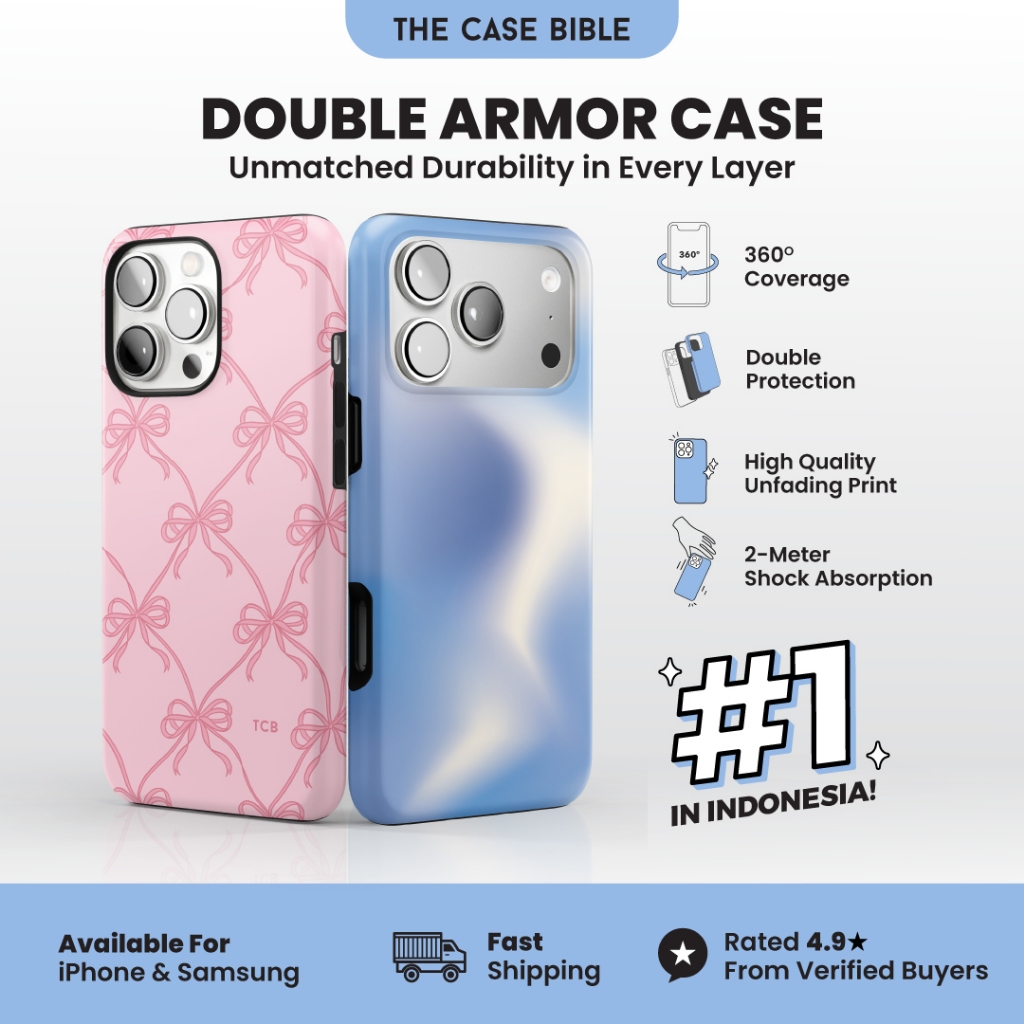 THE CASE BIBLE - Double Armor Case | iPhone 13 14 15 16 17 Pro Max Antishock Military Protective Bumper