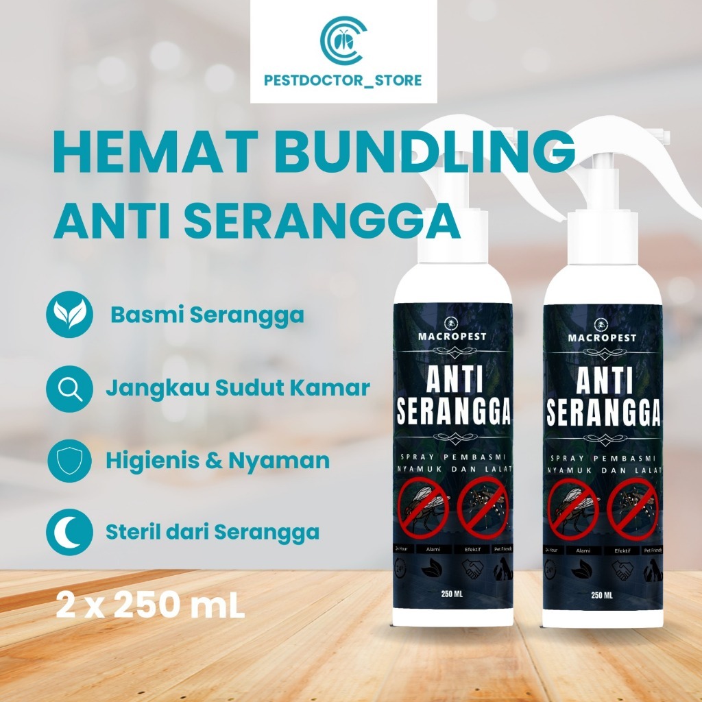 Twin Pack Macropest Bugblock Spray 250ml - Semprotan Anti Serangga (Isi 2 Botol)