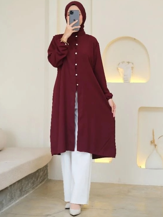 Malaya Long Tunik - Baju Atasan Wanita Kekinian Terbaru