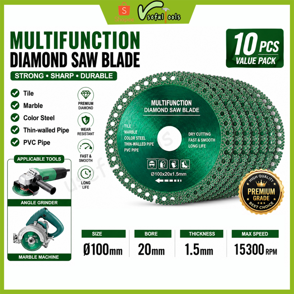 Usefultools Mata Gerinda Diamond 6 in 1 Multifungsi Pisau Potong Besi Kayu Keramik Batu Mata Cutting Serbaguna