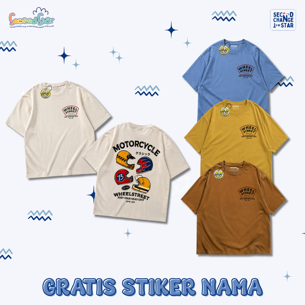 Kaos Anak Motif Motorcycle + Free Stiker Nama - SSA175