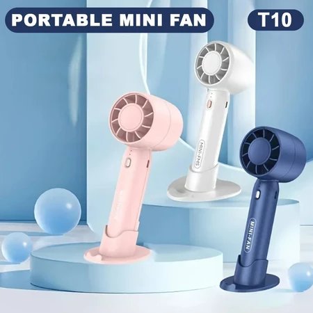 Kipas Angin Genggam Mini Portable T10 USB Rechargeable 3 Kecepatan Angin