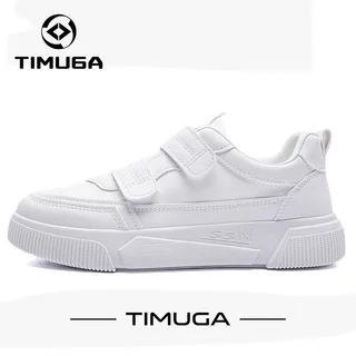 TIMUGA Sepatu Wanita Putih Slip On Sneakers Cewek Kekinian Sepatu Sport Jalan Wanita Tanpa Tali WK101