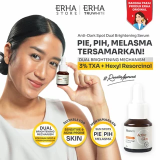 ERHA Truwhite Active Glow Booster 15ml | 3% Tranexamic Acid & Hexyl Resorcinol | Dual Brightening Serum | Membantu Samarkan PIE, PIH, Melasma & Dark Spot