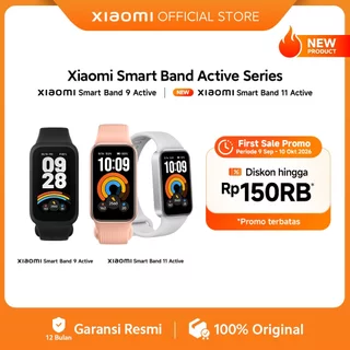 Xiaomi Band Active Series | Band 9 Active | Band 11 Active | Layar Jernih & Responsif | Tahan air 5ATM | Pemantauan kesehatan sepanjang hari & 50+ mode olahraga | Baterai tahan lama | Smartwatch [Xiaomi Official Store]