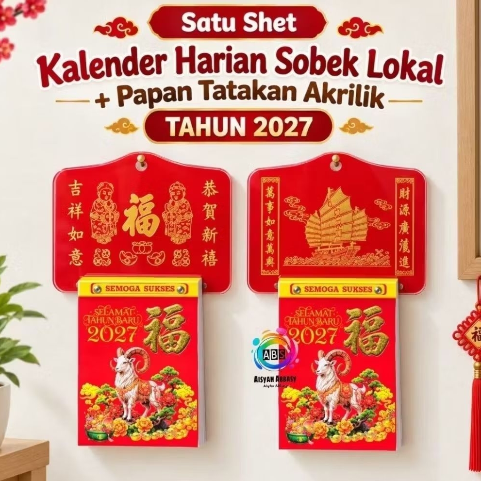 Jual KALENDER HARIAN SOBEK 2027 LOKAL AO SATU SHET DENGAN PAPAN TATAKAN ...
