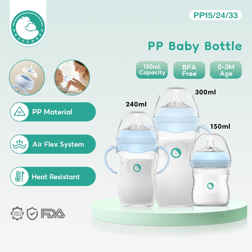 Preferred PP Dot Bayi Botol Susu 150/240/330Ml PPSU Botol Minum Bayi BPA Free Blue/Pink/Brown Botol Bayi Newborn PP15