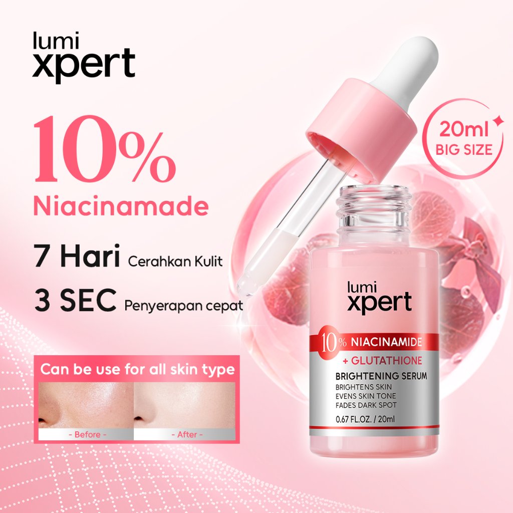 [Ready Stock] Lumixpert 10% Niacinamide Brightening Serum 20ml Mencerahkan Wajah Pemutih Wajah Serum Mencerahkan Warna Kulit, Mengurangi Tampilan Kusam