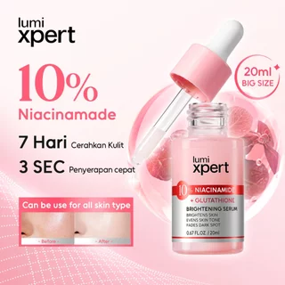 [Ready Stock] Lumixpert 10% Niacinamide Brightening Serum 20ml Mencerahkan Wajah Pemutih Wajah Serum Mencerahkan Warna Kulit, Mengurangi Tampilan Kusam