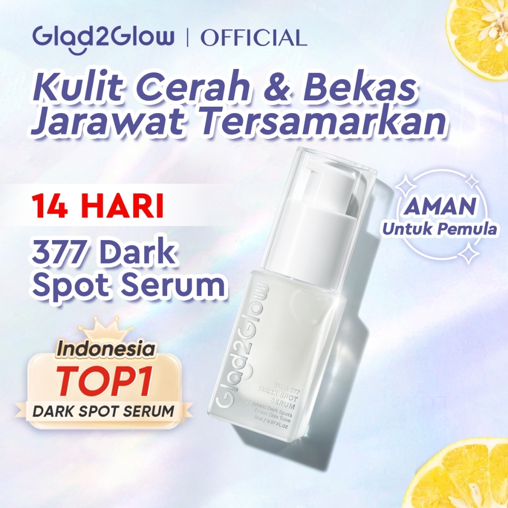 Glad2Glow Yuja Symwhite 377 Dark Spot Serum Eksfoliasi Wajah collagen serum wajah cream pemutih wajah pelembab whitening cream malam cream flek hitam membandel Menyamarkan noda hitam bekas kusam g2glow official store