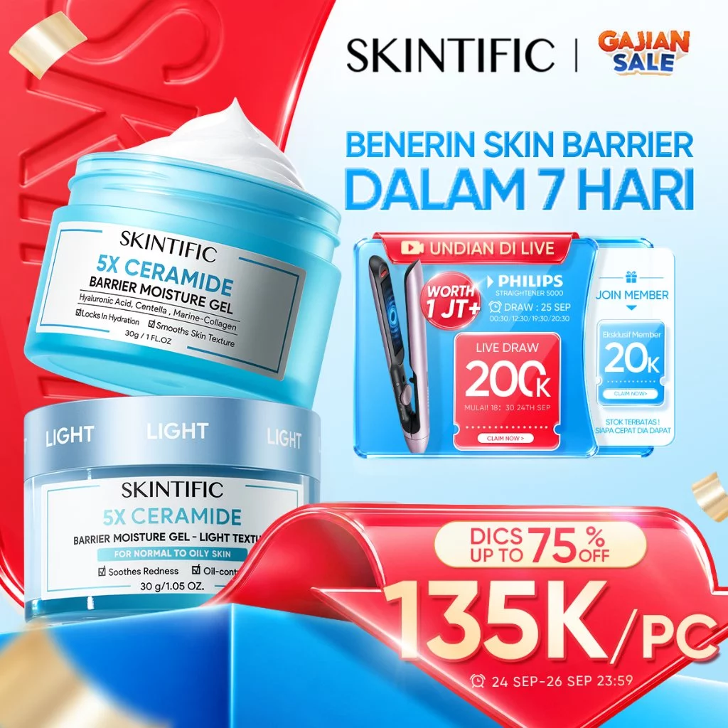 Skintific 5X Ceramide Moisturizer Untuk Kulit Sensitif Dan Berminyak