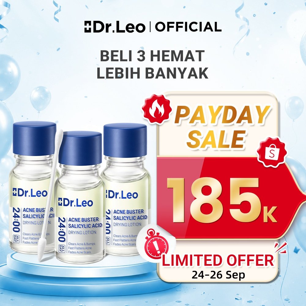 [Ready Stock] Dr.Leo 3pcs Acne Set Paket Anti Jerawat Salicylic Acid Acne Drying Lotion Acne Treatment