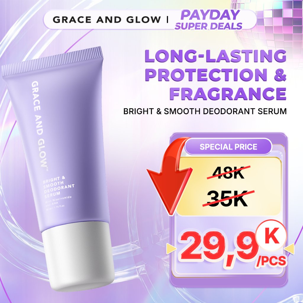 [SPECIAL PRICE] Grace and Glow Smooth Deodorant Roll On Serum - Deodoran Serum Pencerah Ketiak dan Menghaluskan Kulit Ketiak with 5% Niacinamide