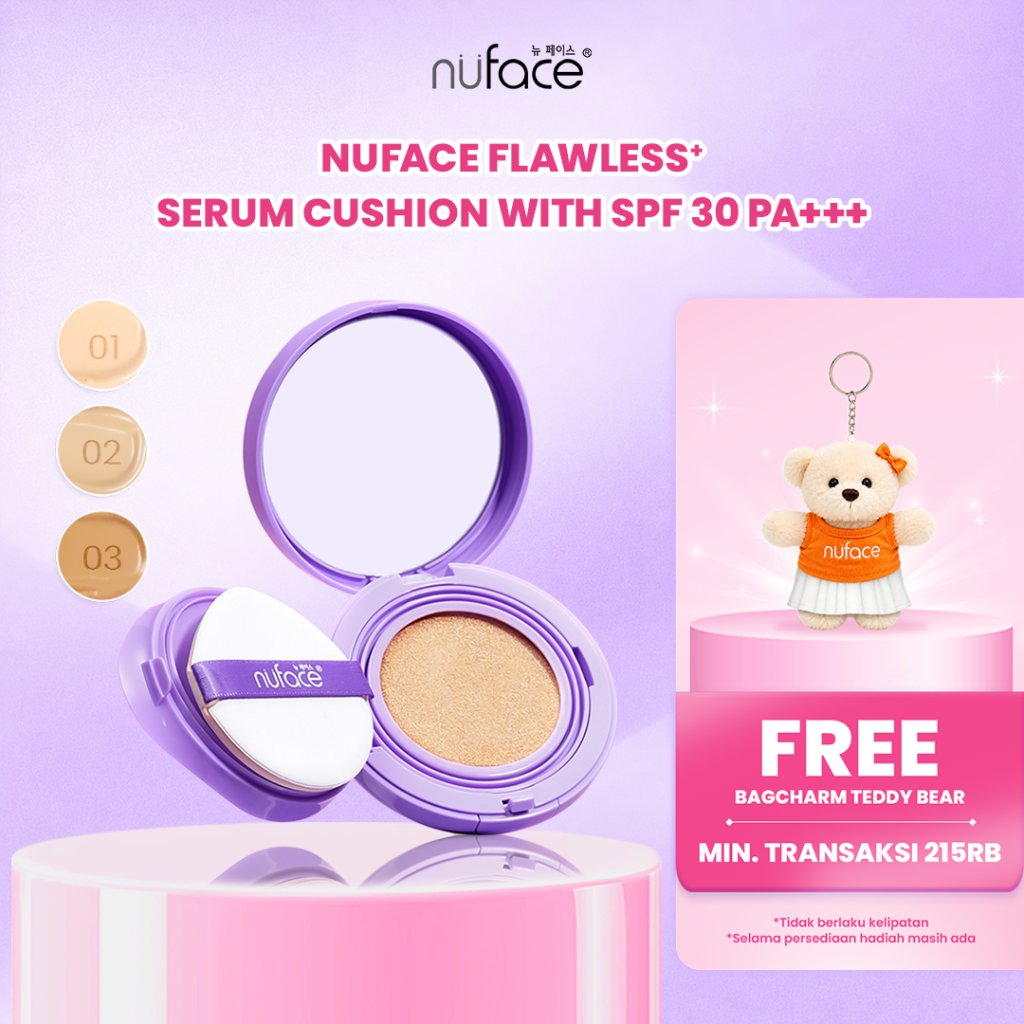 Nuface Flawless+ Serum Cushion with SPF 30 PA+++ (Medium to High Coverage)/Cushion Murah/Cushion 2in1/BB Cushion/Cushion Waterproof/Cushion Matte/Cushion Korea/Cushion Dewy Finish/Cushion Remaja/Chusion/Cusion/Chushion/Coushion