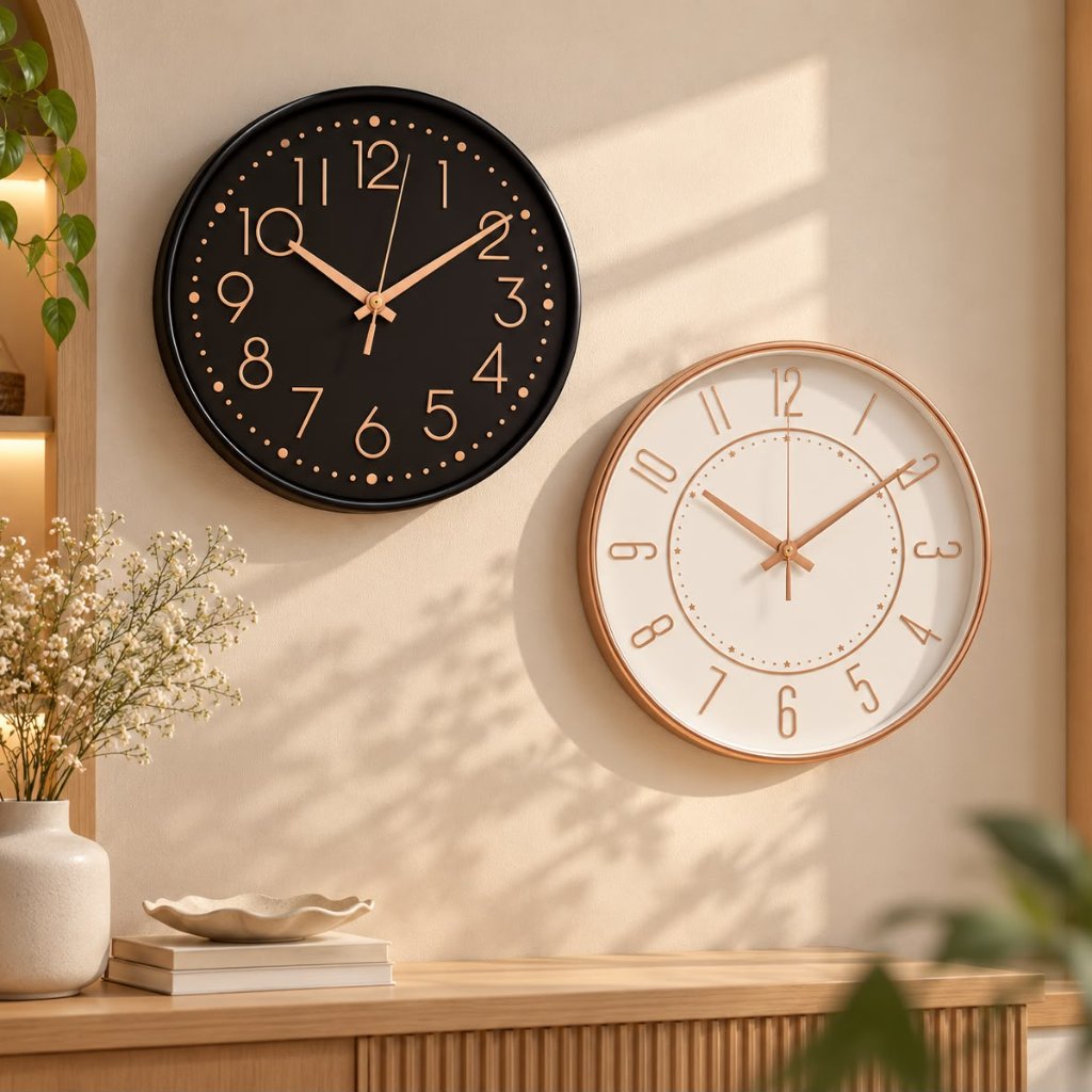 Viyata kartika - Jam dinding minimalis tanpa suara wall clock aesthetic modern 3D besar diameter 25cm