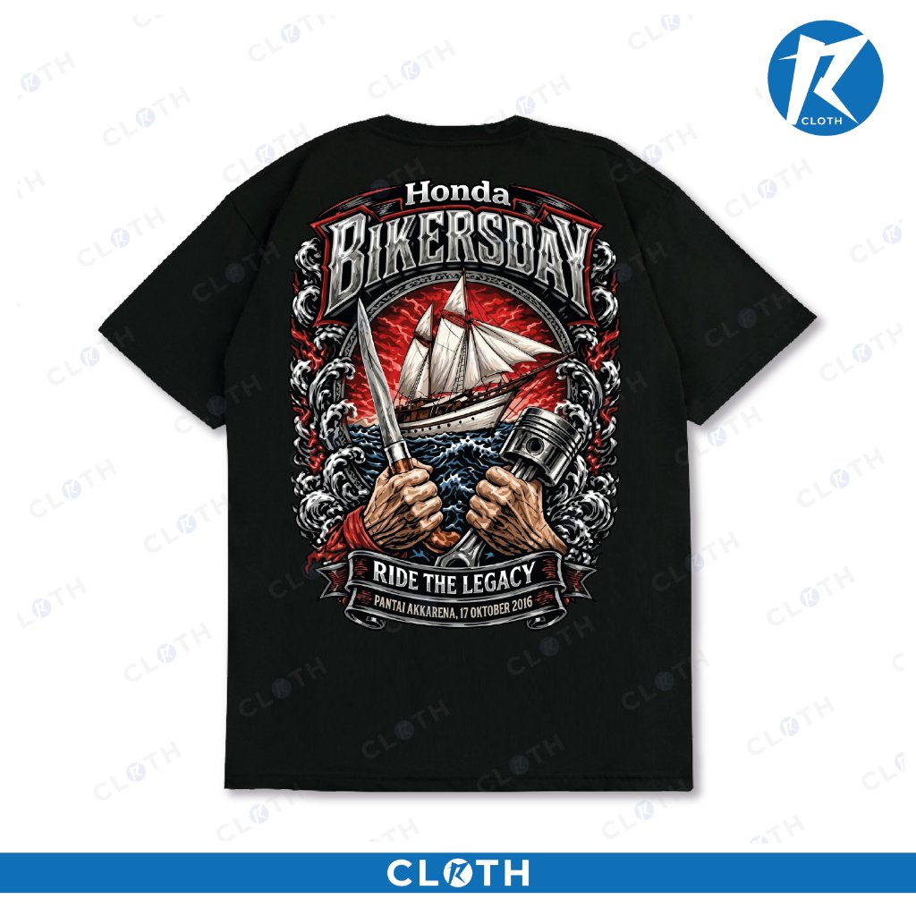 Jual T-SHIRT KAOS HONDA BIKERSDAY 2026 SULAWESI RIDE THE LEGACY PINISI ...