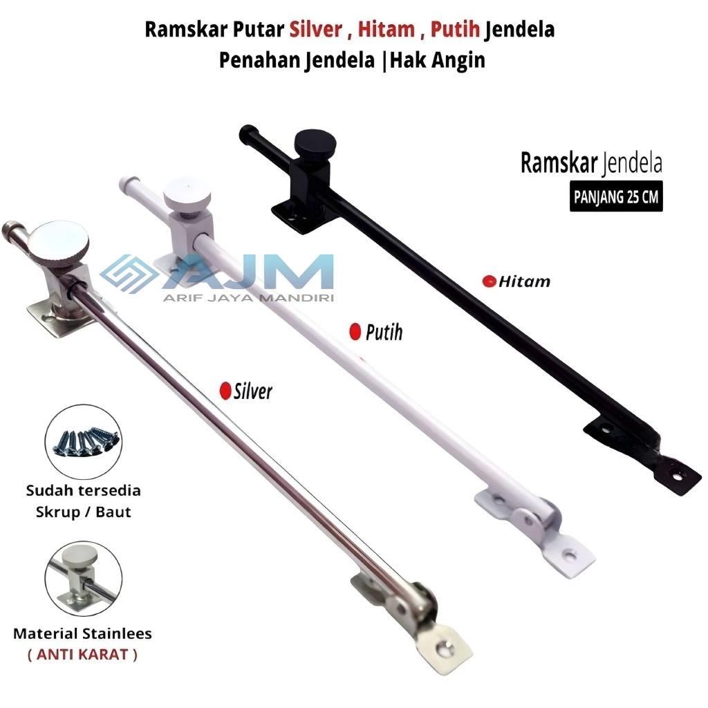 Jual Ramskar lamskar 25 cm Hak Angin Penahan penyangga jendela kunci ...
