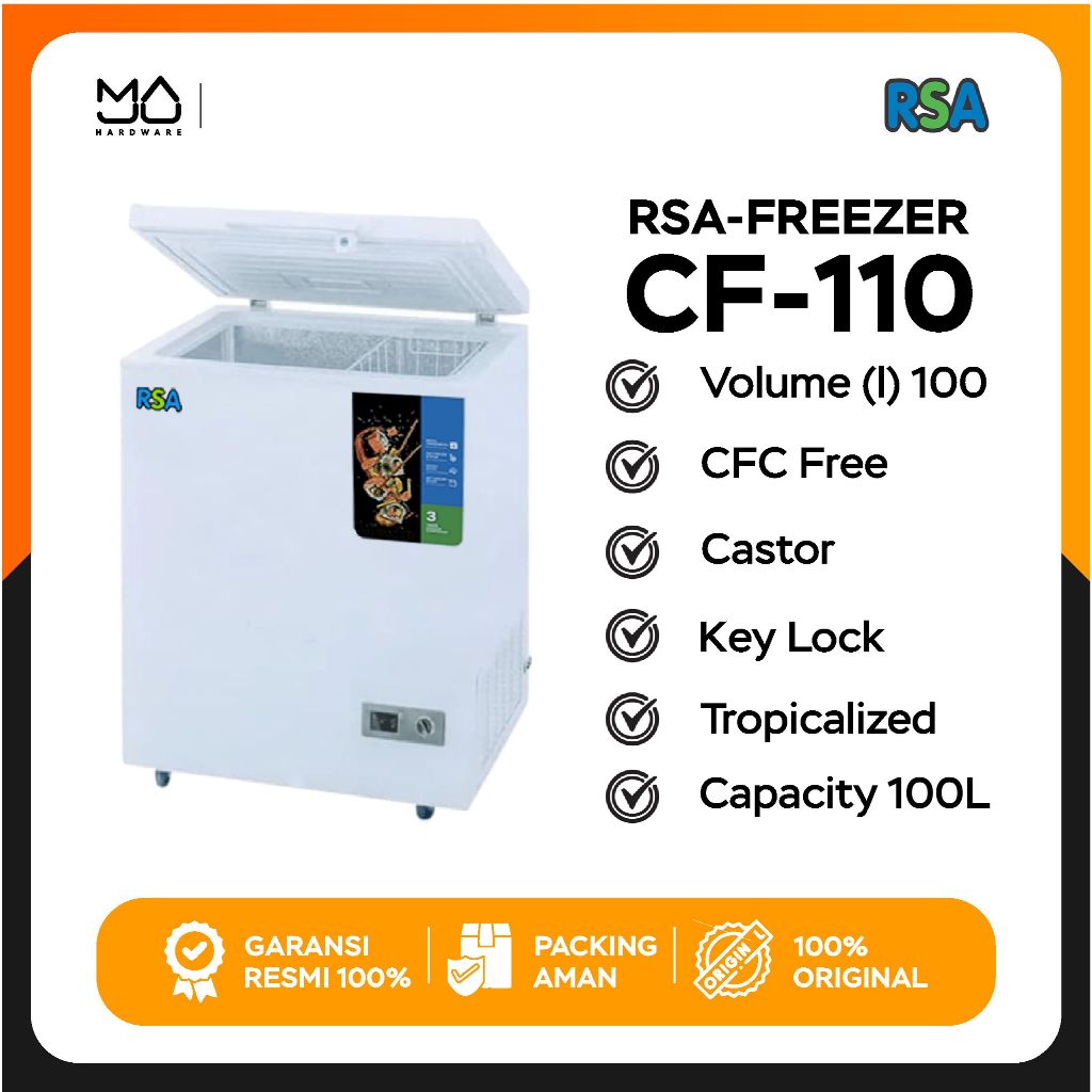 Jual Chest Freezer RSA CF-110 / CF110 Freezer Box 100 liter - Garansi ...