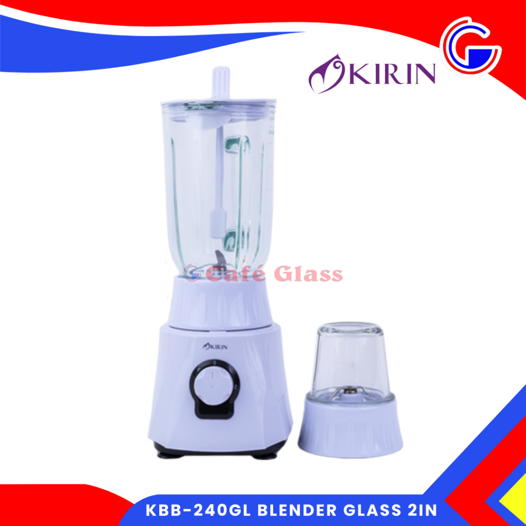 Kirin Kbb-240Gl Blender Kaca 2In1 I Blender Jus Bumbu Serbaguna - Blender 1 Liter