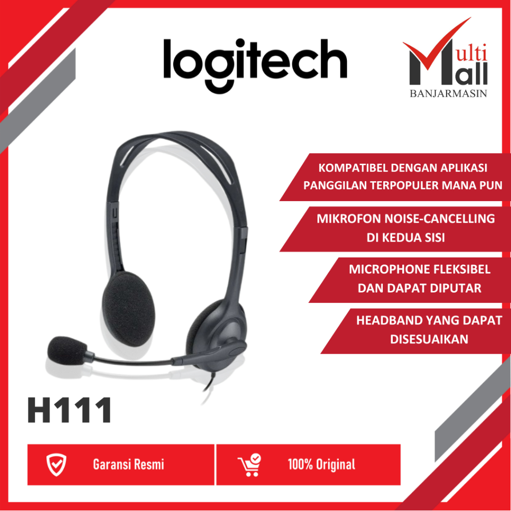 Jual Logitech H111 Headset [ORIGINAL & GARANSI RESMI] | Shopee Indonesia