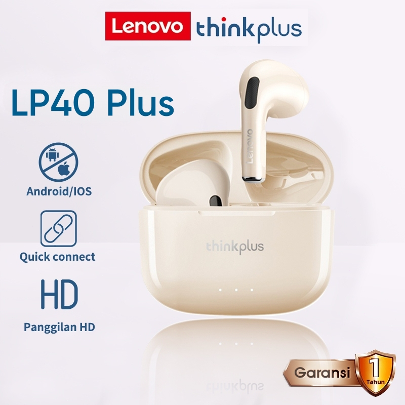 Lenovo Thinkplus LP40 Plus Earphones Bluetooth Wireless Headset Super Dual  Stereo Sports Headphone Earbuds Bluetooth