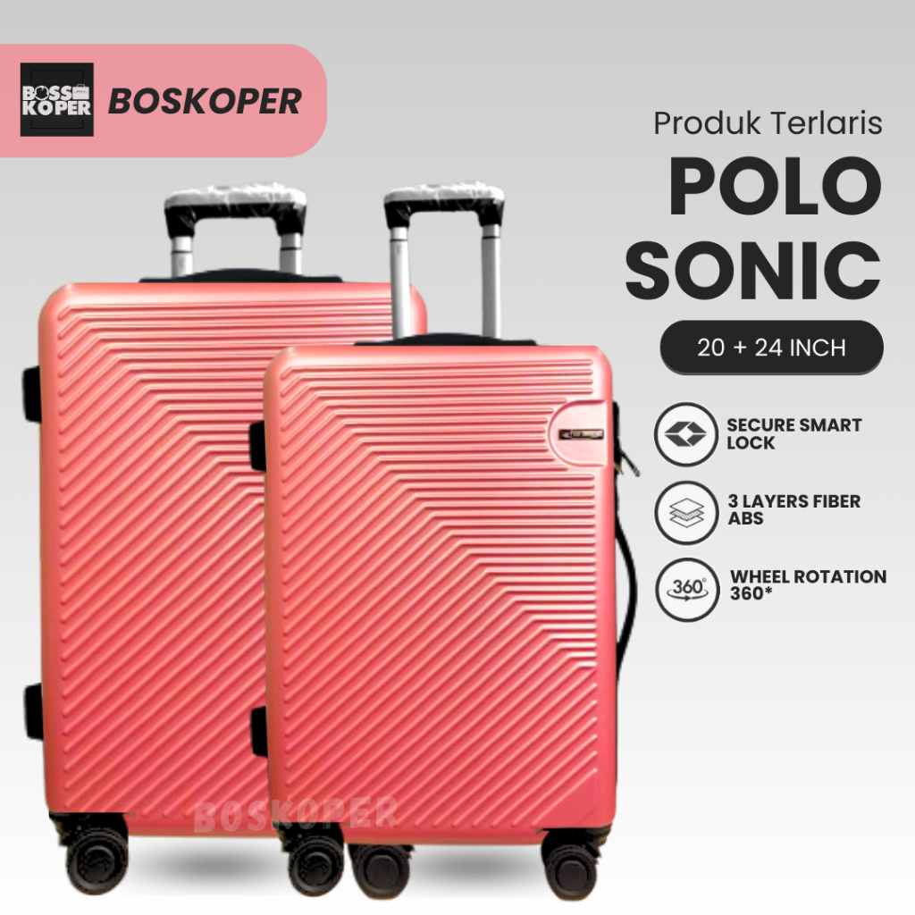 Jual Koper Set 20+24 inch Polo ukuran kabin-koper cabin-koper bagasi ...