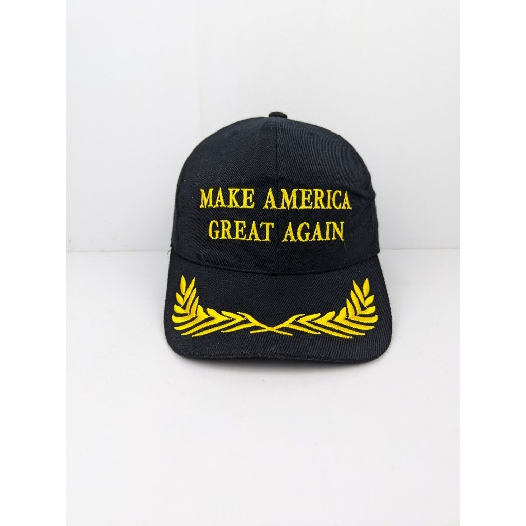 Jual Topi Make America Great Again MAGA Trump Padi Black Gold Simpel ...