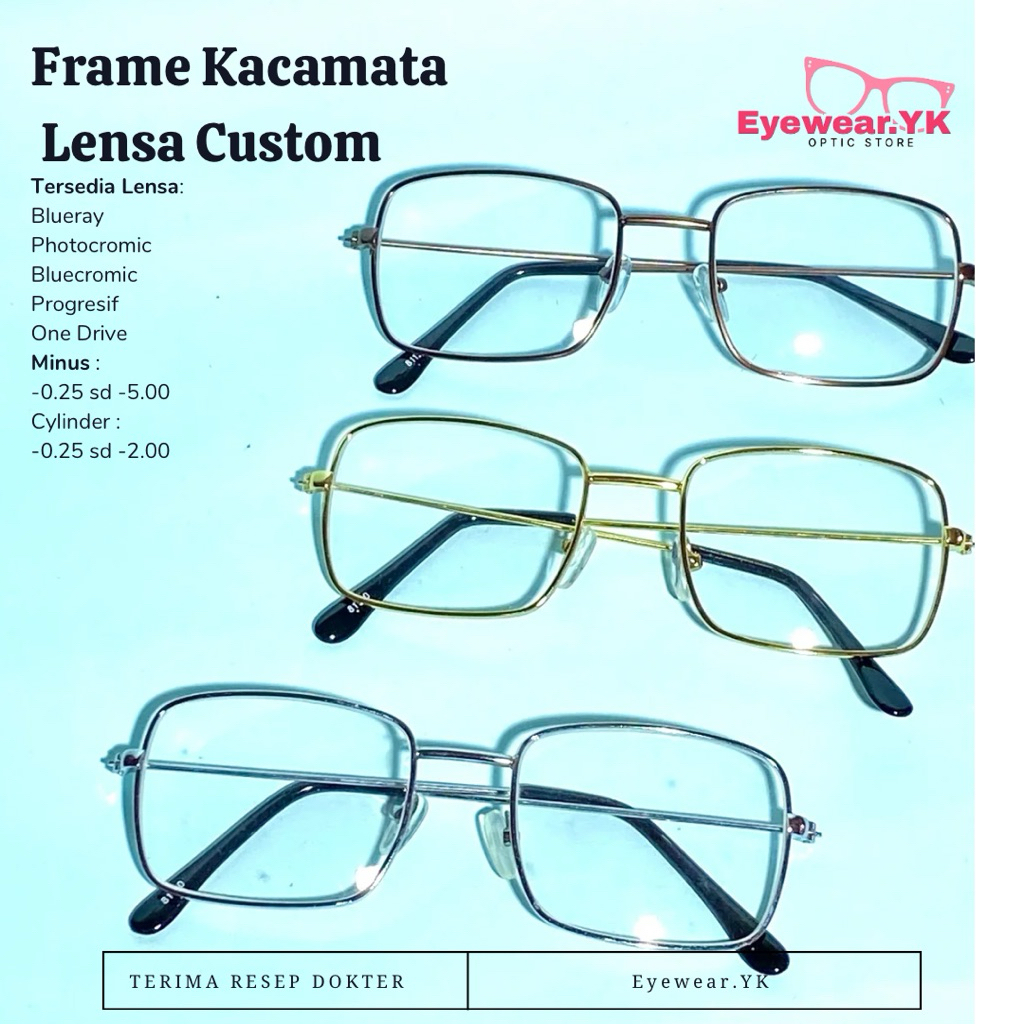 Jual Frame Kacamata 101CL – Bahan Besi Ringan | Lensa Photocromic Anti ...
