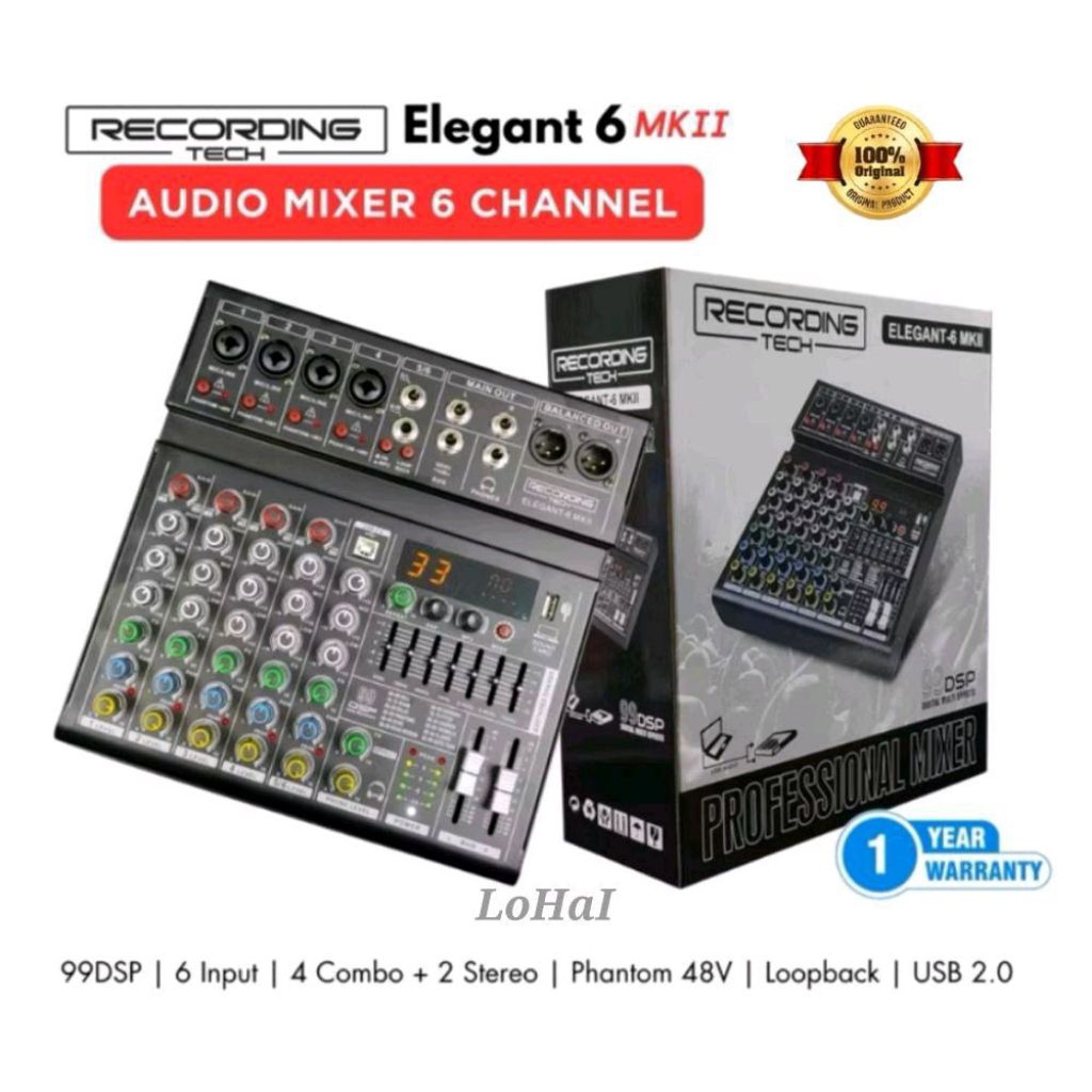 Jual Recording Tech Elegant 6 MK2 Loopback Anti Doubling Mixer Audio ...