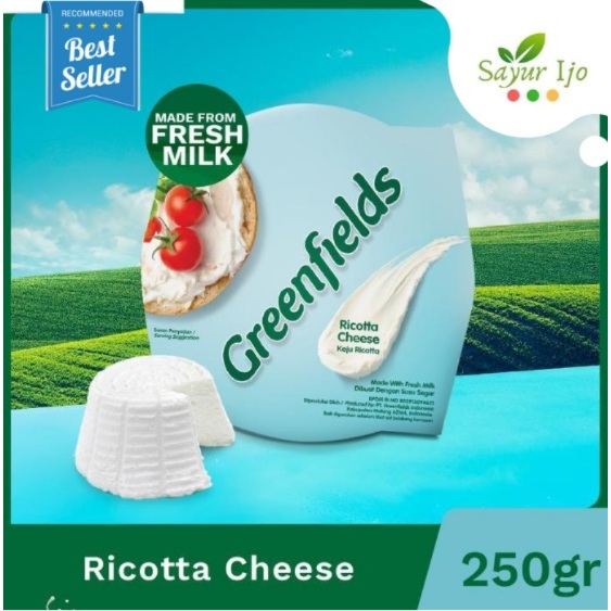 Jual Greenfields Ricotta Cheese 250 Gram / Pack Fresh Keju Rikota Susu ...