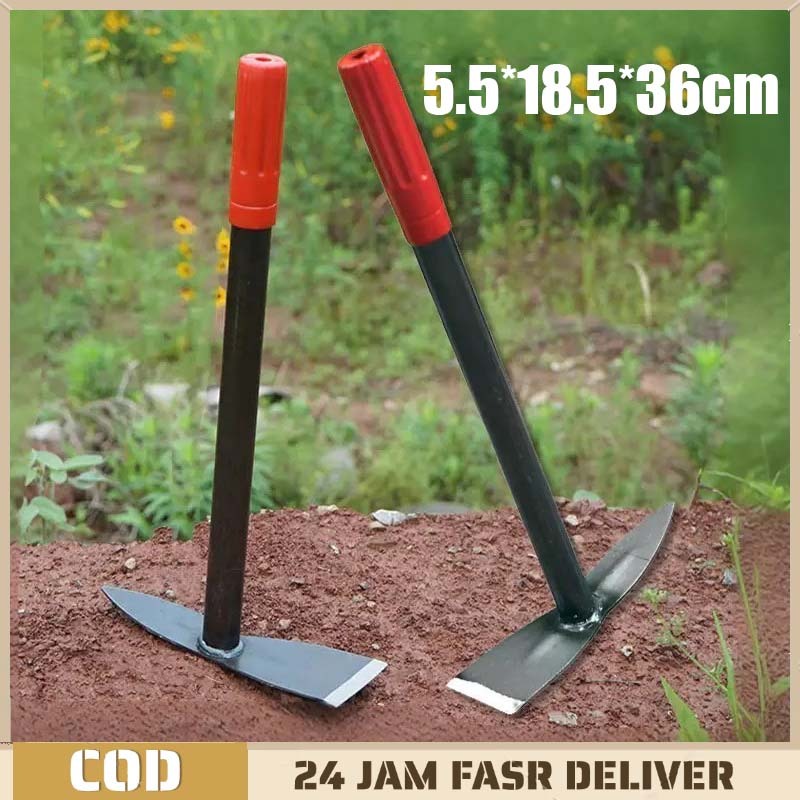 2 In 1 Pickaxe Cangkul Mini Berkebun Baja Karbon 36cm Alat Pertanian Multifungsi Tahan Lama