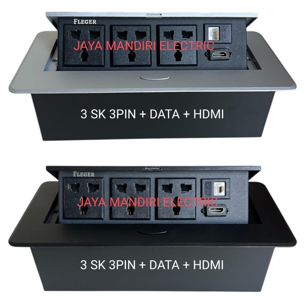 Jual Stop Kontak Meja Flip Pop Up 3 StopKontak 3PIN + DATA + HDMI table ...