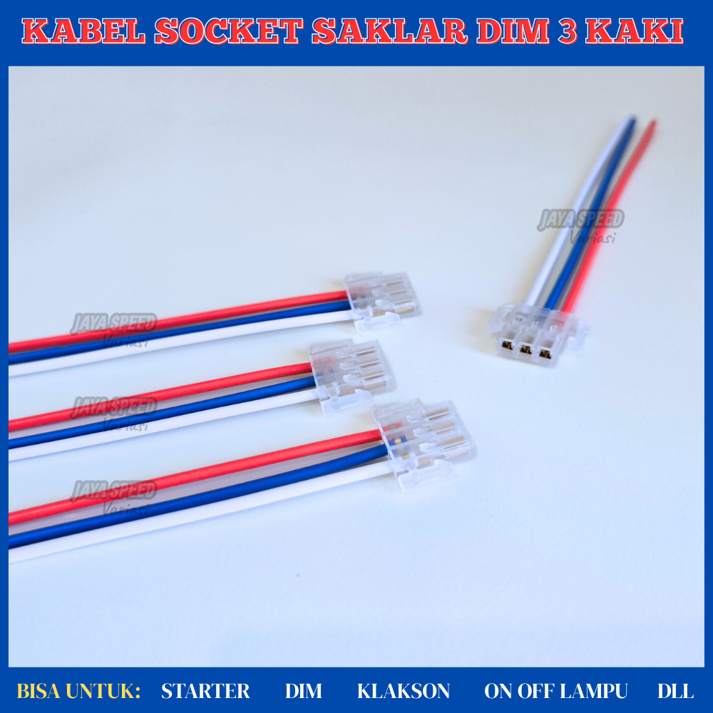 Jual JS Kabel Socket 3 Pin / Soket 3 Kabel Dim Starter Klakson Lampu ...