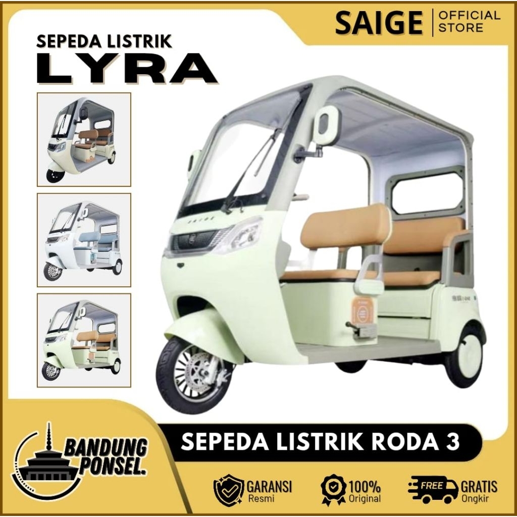 Jual Saige Lyra Roda 3 Sepeda Listrik Model Cladik Terbaru 800Watt ...