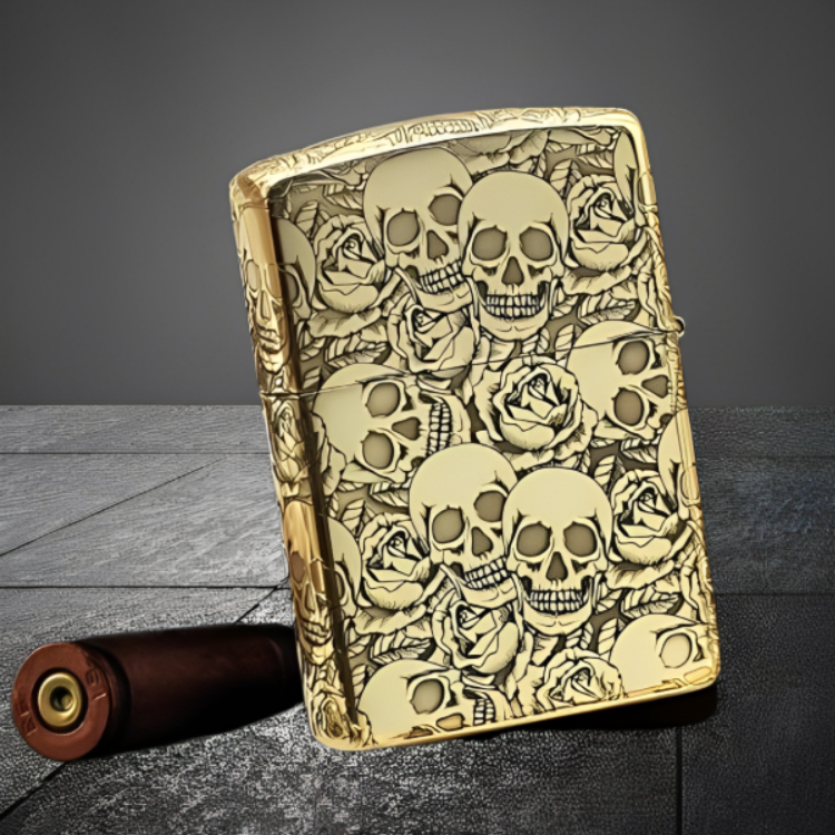 Jual Korek Api Minyak Gold Skull Full Grafir Premium Unik Plus Box ...