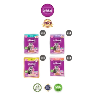 Whiskas Junior Makanan Anak Kucing Basah Pouch 80gr - Isi 14