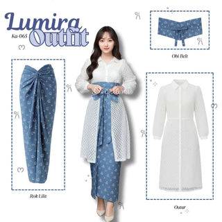 Dearlumi Lumira OOTD Tunik Brokat Rok Lilit Set