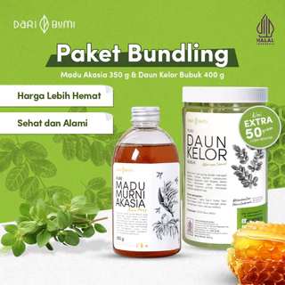 Dari Bumi Paket Bulking Alami Daun Kelor Moringa Bubuk Dan Madu Murni Gram Varian Raw Honey Asli