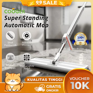 COOGER Pel Peras Otomatis Pel Lantai Super Berdiri Dengan Kain Pel Microfiber Ultra White Standing