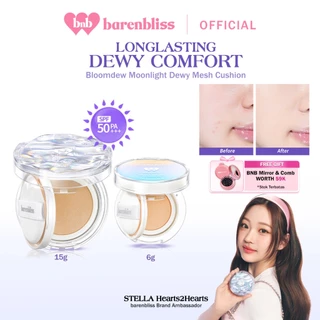 [BEST SELLING] BNB Barenbliss Bloomdew Moonlight Dewy Mesh Cushion 15g dan 6g Cushion Dewy SPF 50+ PA+++ Niacinamide Miracle Bloom Essence Breathable Ringan 24H Skincare Infused Non Comedogenic Dermatology Tested Cream Glow Foundation Skin Tint Concealer