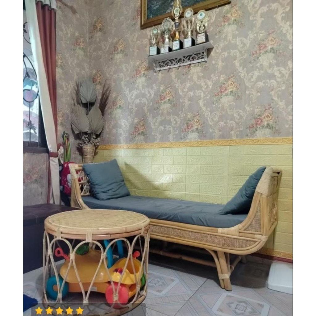 Jual sofa bench rotan minimalis 2 seater /3 seater /sofa tamu rotan ...