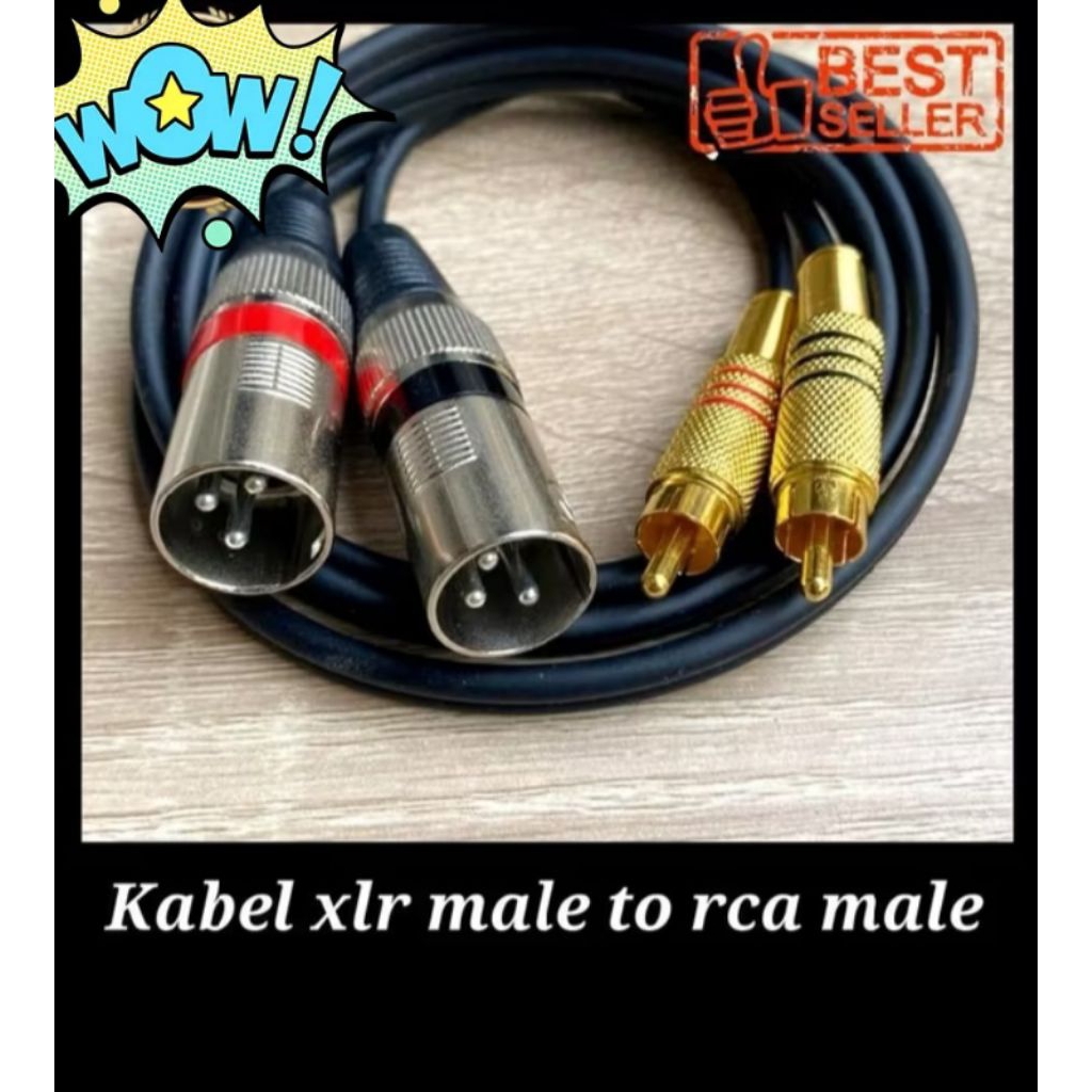 Jual kabel xlr male to rca / kabel sound ,satu pasang L dan R, panjang ...
