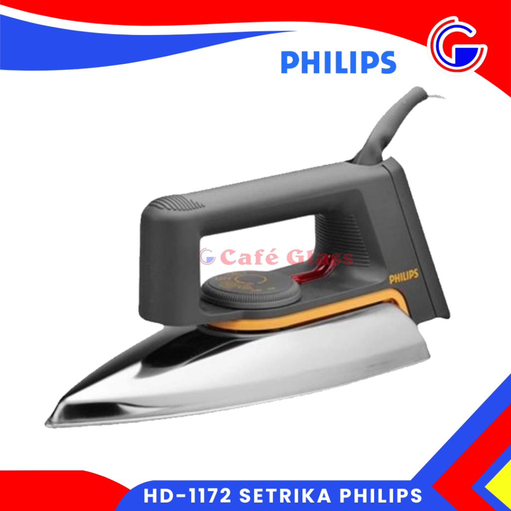Setrika Listrik Philips Hd-1172 I Dry Iron Anti Lengket I Setrika Jadul Elektrik Hemat Listrik