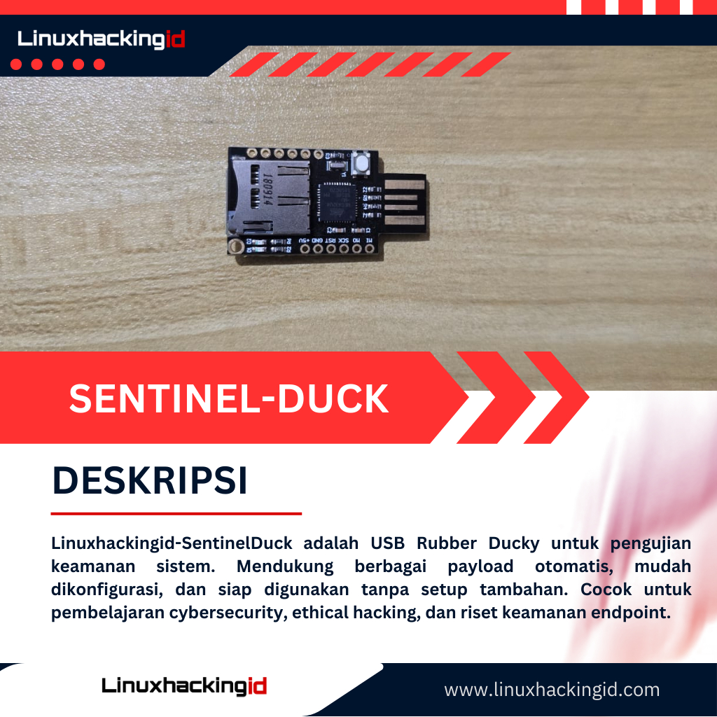 Jual Linuxhackingid-SentinelDuck USB Rubber Ducky (Automation Payload ...