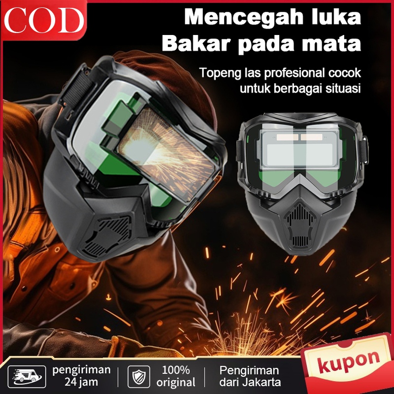 Jual PHK Helm las penggelapan otomatis, masker las warna asli/kacamata ...