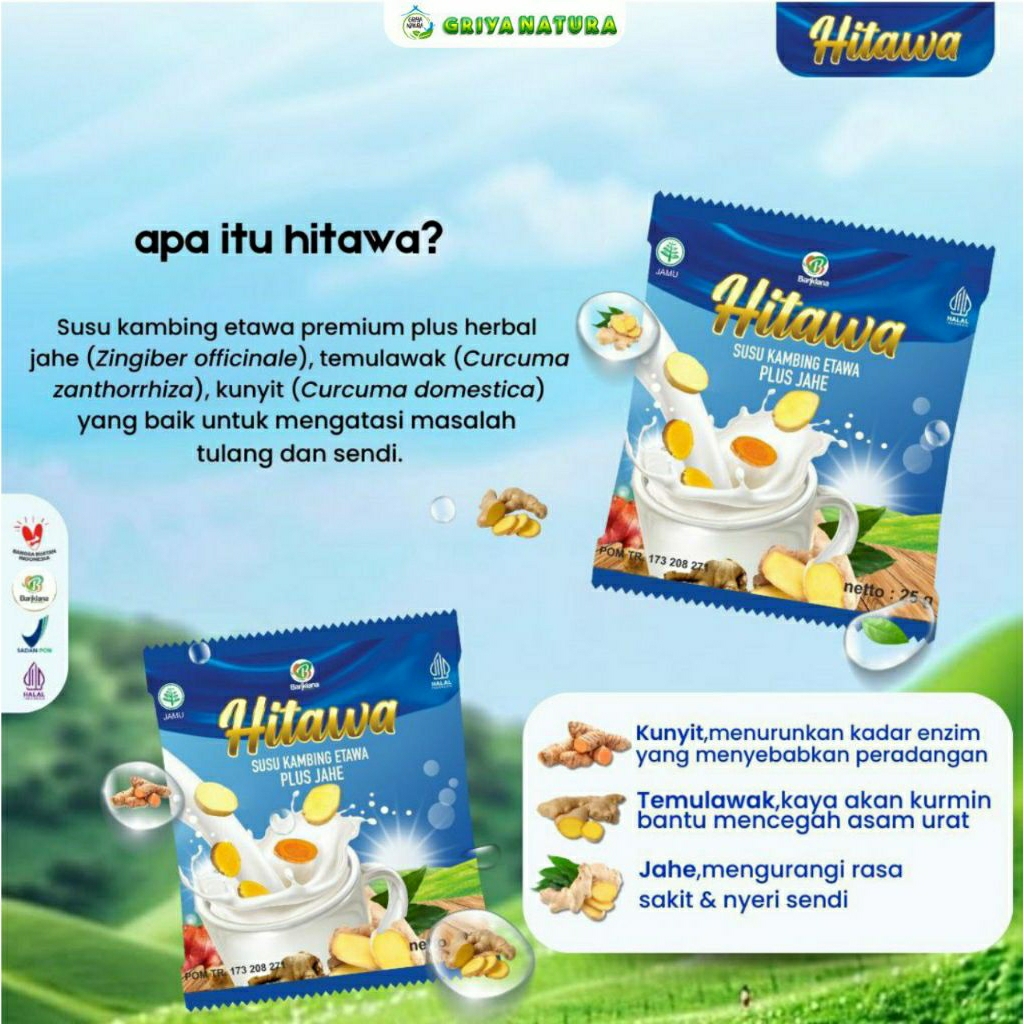 Jual Hitawa sachet, susu kambing etawa plus jahe merah, cocok untuk ...