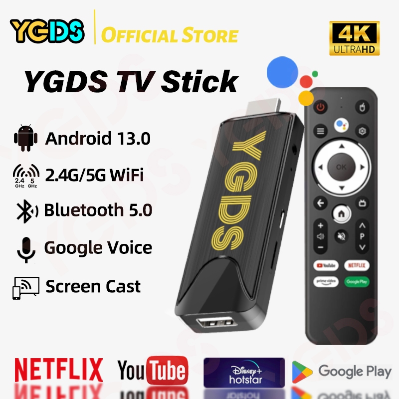 Jual YGDS Smart TV Stick 5G WiFi Google Voice Android Mini TV