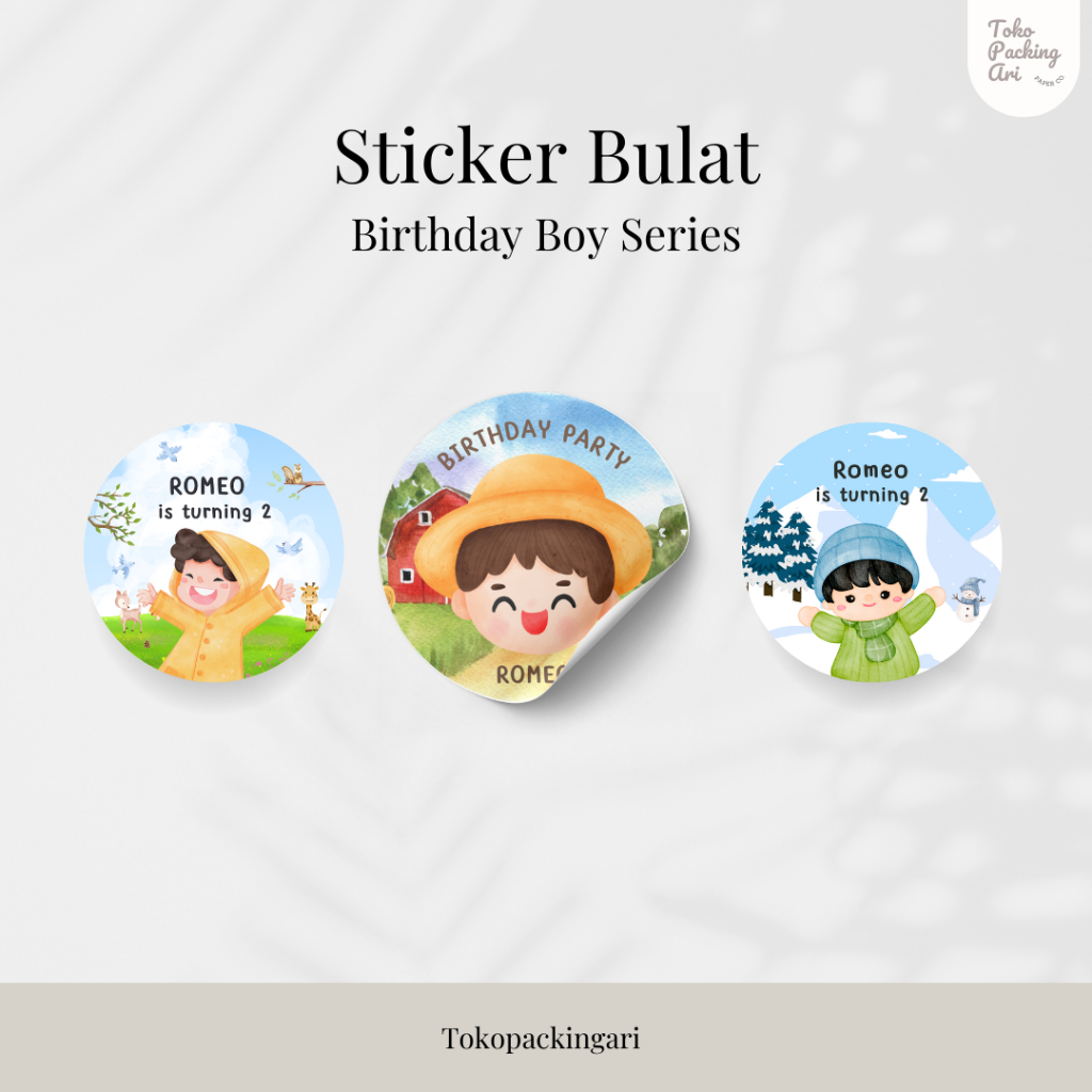 Jual Sticker Bulat Birthday Boy Series | Sticker Ulang Tahun Anak ...
