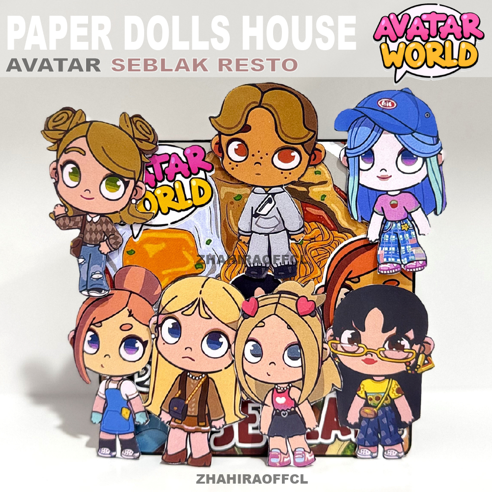 Jual RESTO SEBLAK AVATAR Paper dolls house Mainan bongkar pasang Mainan ...