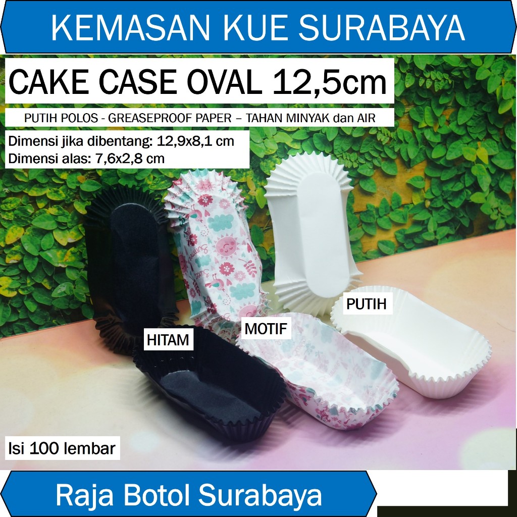 Jual 100pcs Cake Case Oval 12,9cm Alas Risol Alas Soes Eclair 12,9 cm ...